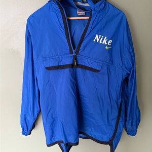 Nike Royal Blue Hooded Pullover Rain Jacket
